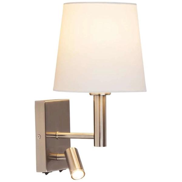 Kinkiet LAMPA ścienna HARVEY 6539 Rabalux abażurowa OPRAWA regulowany reflektorek LED 3W 2800K tuba do czytania satyna