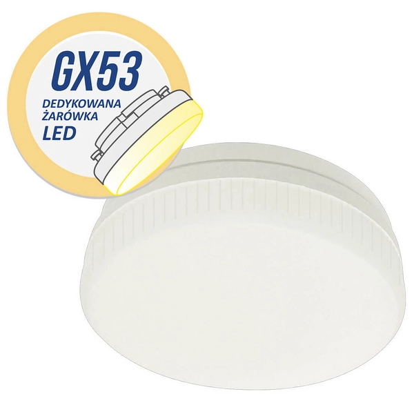 Żarówka LP-GX53-7W 3000K LED okrągła biała