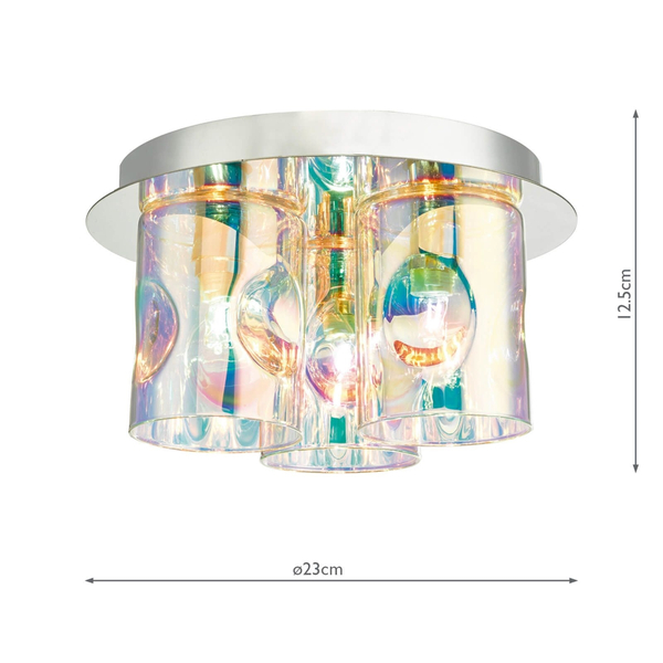 Lampa sufitowa Inter INT5350 Dar Lighting szklane tuby iryzowane chrom