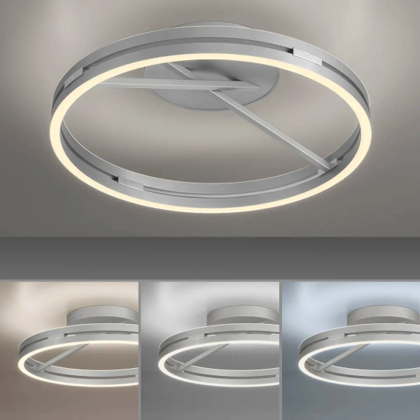 Sufitowa lampa na pilot PURE E-LOOP srebrna 6552-95 1xLED 20W 2700-5000K zmienna barwa