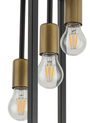 Plafon LAMPA sufitowa VIGO 32225 Sigma metalowa OPRAWA loftowa klatka plafoniera prostokątna czarna złota