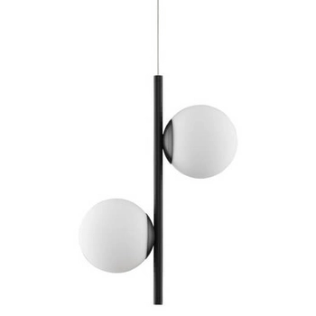 Szklana lampa wisząca Abala LE43308 LED 16W 3000K kulista biała czarna