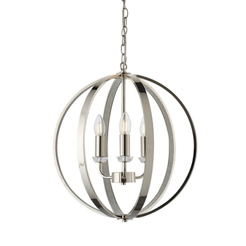 Świecznikowa lampa wisząca Ritz 81507 retro kula srebrny