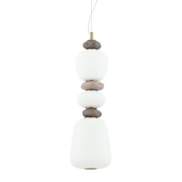 Ceramiczna lampa wisząca CERAMIC 11701 LED 19W 3000K szara biała