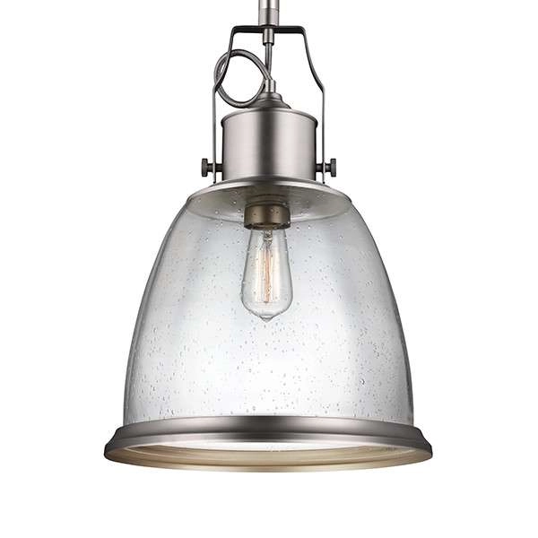 Wisząca LAMPA rustykalna FE-HOBSON-P-L-SN Elstead FEISS loftowa OPRAWA szklana ZWIS hygge nikiel przezroczysty