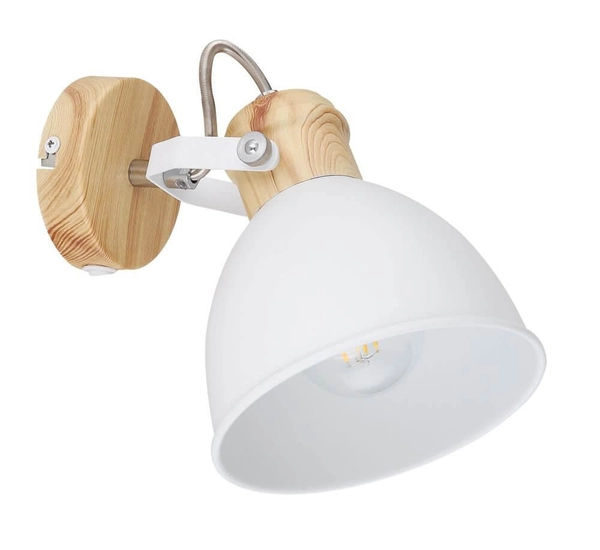 Lampa ścienna Wiho 54018-1 skandynawska biała drewno