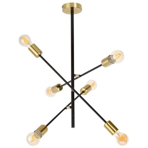 Industrialna LAMPA sufitowa LANNY 2104 Rabalux metalowa OPRAWA pręty sticks czarne złote