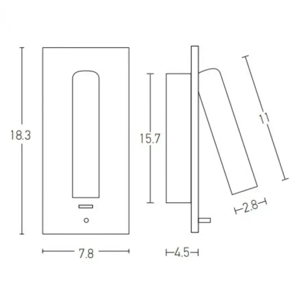 Ścienny metalowy kinkiet H67 LED 3W 3000K wejście USB mosiądz