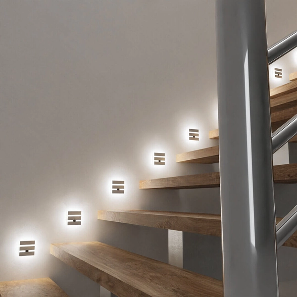 Lampa schodowa z czujnikiem Vox EKS1510 LED 0,6W 4000K biała srebrna