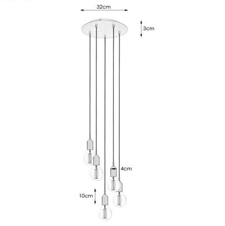 LAMPA wisząca BRONX 108100 Markslojd loftowa OPRAWA metalowa kaskada zwis 5-punktowy brąz