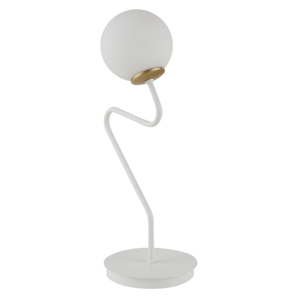 Stołowa lampa gabinetowa ZIGZAG 50269 Sigma stojąca LAMPKA szklana kula ball biała złota
