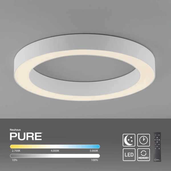 Sterowana pilotem lampa sufitowa PURE LINES biała 6310-16 1xLED 21W 2200-5500K CCT