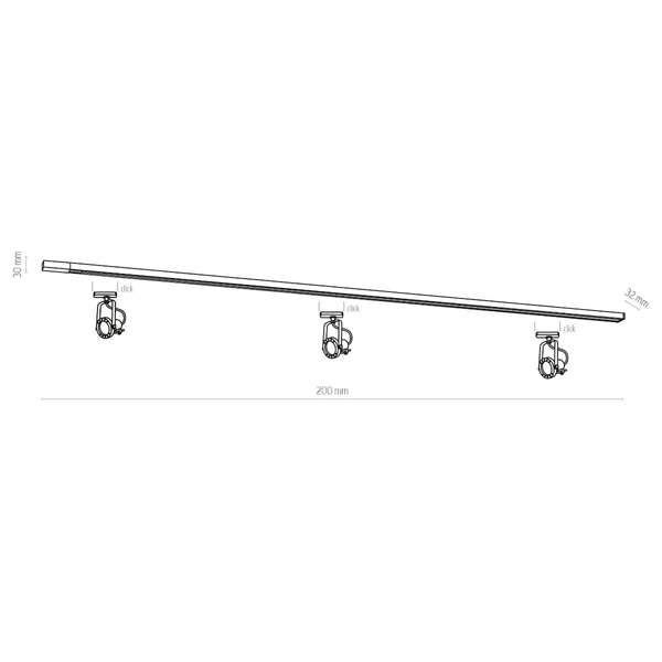 Listwa trójobwodowa do szynoprzewodu Tracer 3601 TK Lighting złącza czarna