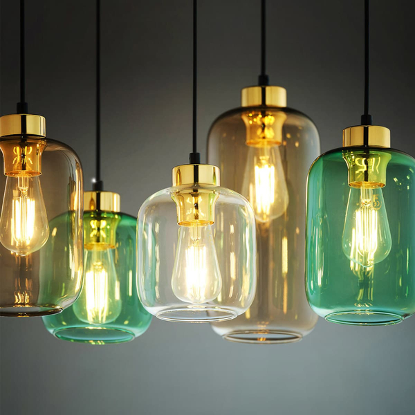 Wisząca loftowa lampa Marco 3328 TK Lighting owalna szklana wielokolorowa