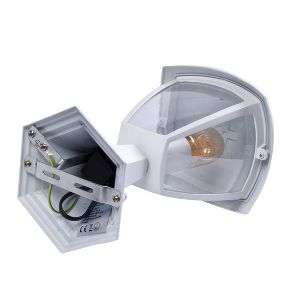 Biały słupek zewnętrzny FOX EKO3513 ogrodowa lampa retro outdoor