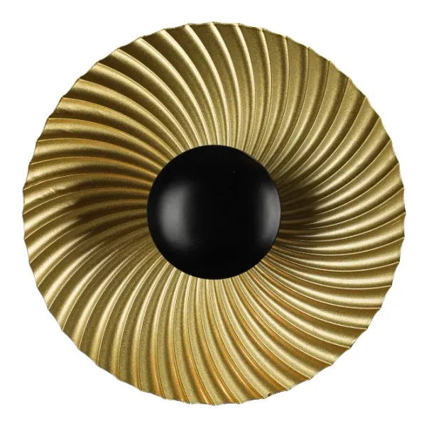 Ryflowana ścienna lampa Sola LP-0105/1W GD okragła do salonu złoty czarny