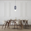 Wisząca lampa z filcu Masso PND-59839-1-BLU owalna do salonu niebieska