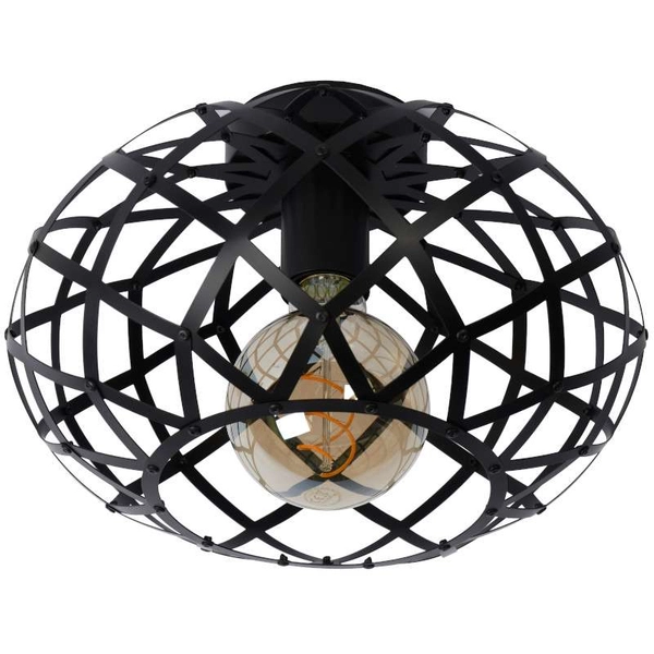LAMPA sufitowa WOLFRAM 21117/30/30 Lucide industrialna OPRAWA metalowa klatka czarna