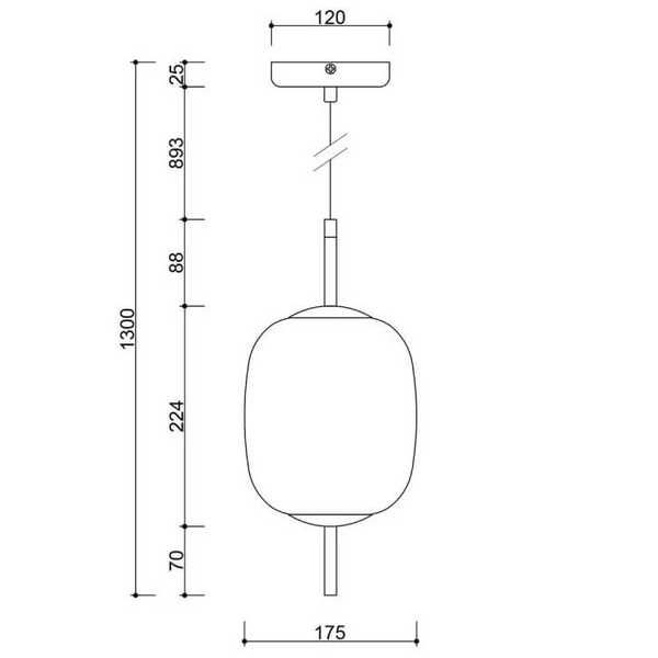 Wisząca lampa szklana do łazienki Epli Mini EM0122PS0 IP44 czarna biała