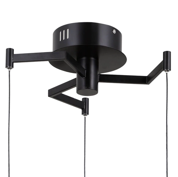 Lampa zwieszana Fuente PND-34395-3-BK LED 45W 3000K czarny przezroczysty