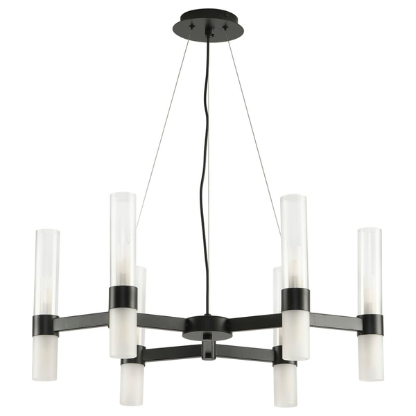 Żyrandol do jadalni Candela DN1505-6 black Step wielopunktowy tuby czarny