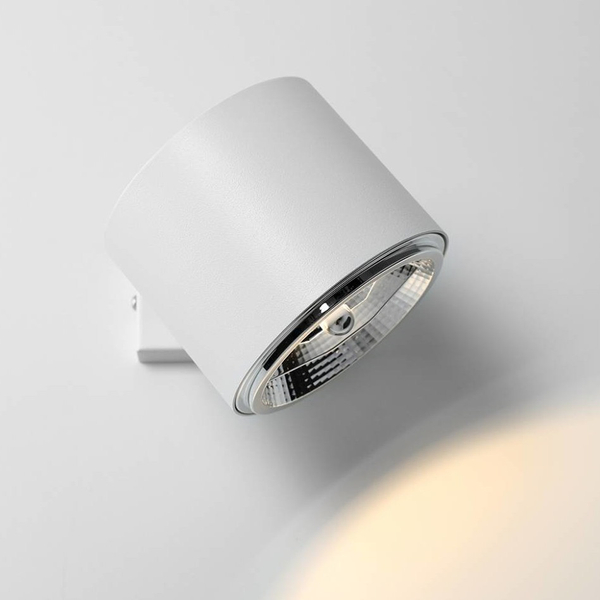 Regulowana lampa ścienna Bot 1046C Aldex metalowy kinkiet tuba biała