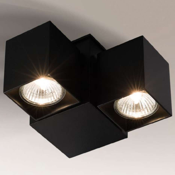Natynkowa LAMPA sufitowa BIZEN 2211 Shilo metalowa OPRAWA reflektorowa kostki czarne