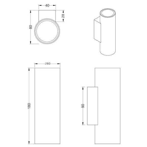 Naścienny kinkiet góra-dół VANTOS DL207212400 Trio sopel srebrny