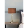 Stołowa lampa do salonu Oporto OPO4175 z abażurem brązowy mosiądz