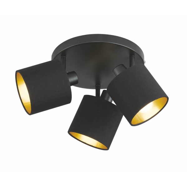 Regulowana lampa sufitowa IKERIS DL979-80333 abażury czarny złoty