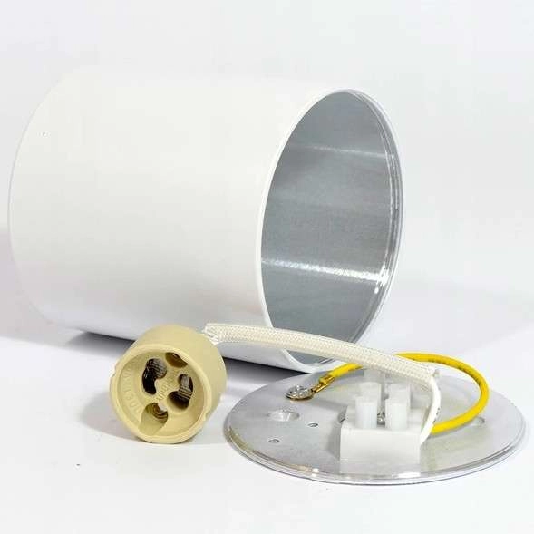 Spot LAMPA sufitowa SLP6319 MDECO okrągła OPRAWA natynkowy SPOT metalowy tuba biała