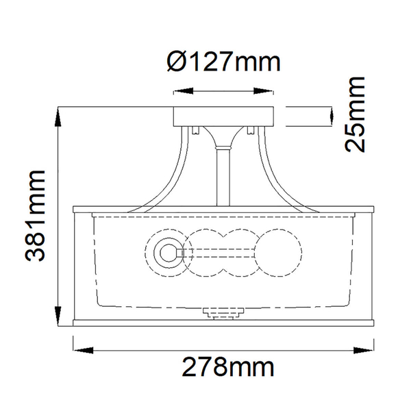 Metalowy plafon Lacey KL-LACEY-SF-AP Kichler organza srebrny biały
