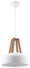 LAMPA wisząca SL.0388 metalowa OPRAWA okrągły ZWIS rustykalny drewno biały