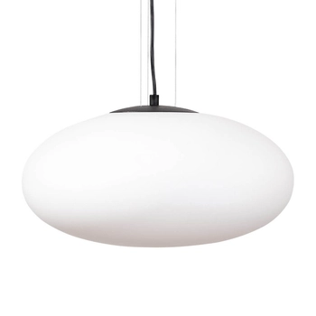 Wisząca lampa do jadalni Omi 1180 Zumaline kulista szklana biała czarna