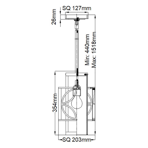 Geometryczna lampa wisząca Remy FE-REMY-P-C Feiss złoty brązowy