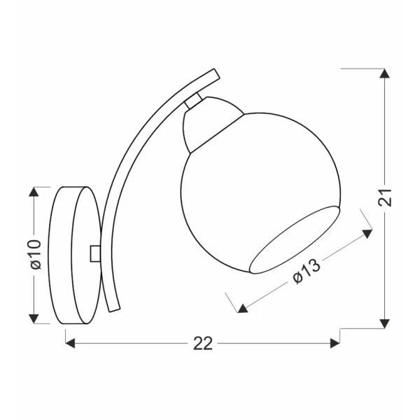 Minimalistyczna lampa ścienna Amos 21-35011 kulista biała chrom