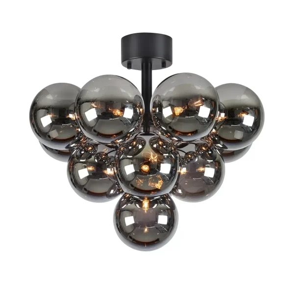 Lampa sufitowa kulista Merlot 108845 molekuły szklane czarne przydymione