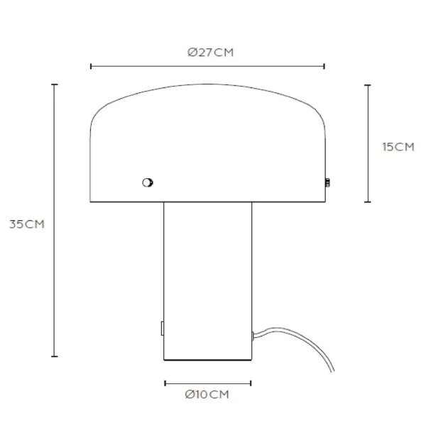 Lampka na stolik TIMON 05539/01/02 Lucide grzyb szklana złota biała