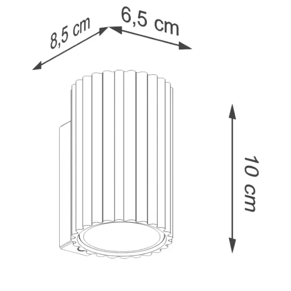 Ryflowany kinkiet ścienny KARBON SL.1656 góra-dół oliwkowy