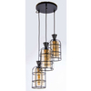 Loftowa lampa wisząca VEN W-5007/3 BK industrialna druciany czarny miodowy