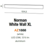 Nowoczesny kinkiet Norman LED 23W 3000K metalowa lampa biała