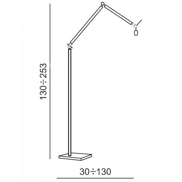 Nowoczesna lampa podłogowa Zyta AZ1849+AZ2593 ruchoma czarna aluminium