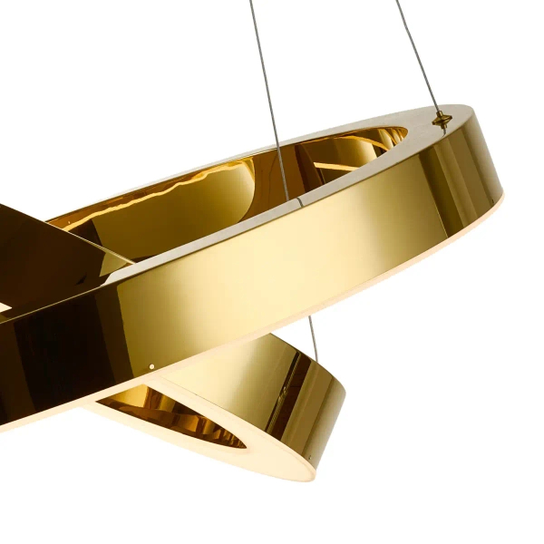 Lampa wisząca art deco CIRCLE DN924-40+60 złota metalowa akrylowa LED 53W 3000K do jadalni