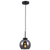 LAMPA wisząca POGGI PND-28028-1B Italux szklana OPRAWA kula ZWIS ball czarna przydymiona