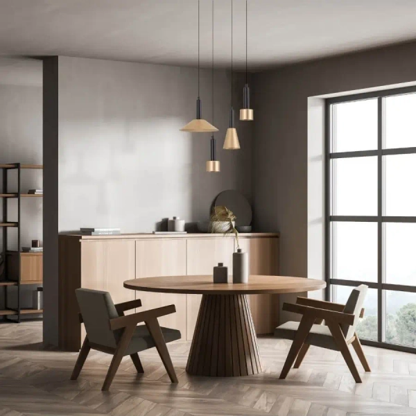 Metalowa wisząca lampa 22181 LED 7W 3000K tuba zwis czarny złoty