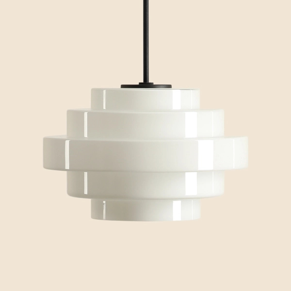 Pojedyncza wisząca lampa Filo Milky 9000PL_G1_S szklana biała czarna