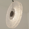 Szklana lampa zwisająca nad wyspę 23073 LED 8W 3000K dysk czarny
