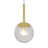 Szklana lampa wisząca Chisell 2312053035 kulista nad stół mosiądz