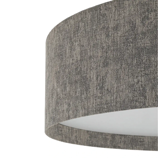 Okrągła lampa sufitowa LAGO 11680 tkaninowa do salonu szara