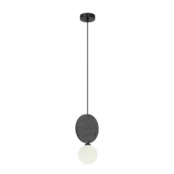 Szklana lampa wisząca Andrea PND-59779-1M-GR do salonu szara czarna